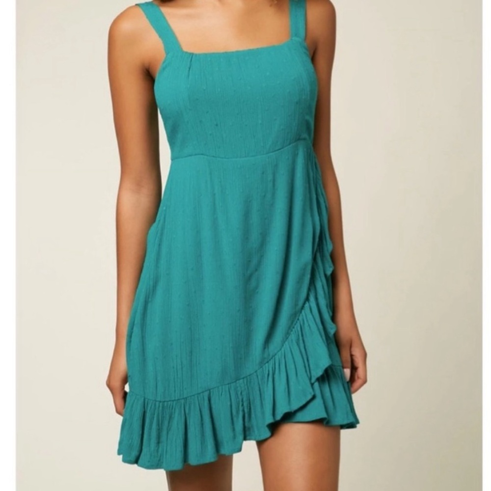 ONEILL Colinda Dress Tide Pool Teal Wrap Tank Dress